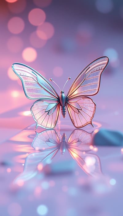 Silver Butterfly & Water