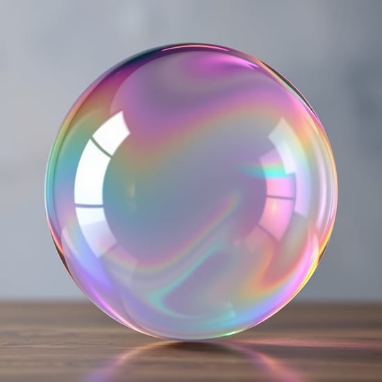 Create a soap ball in mid air with thin film effect which has rainbow colors