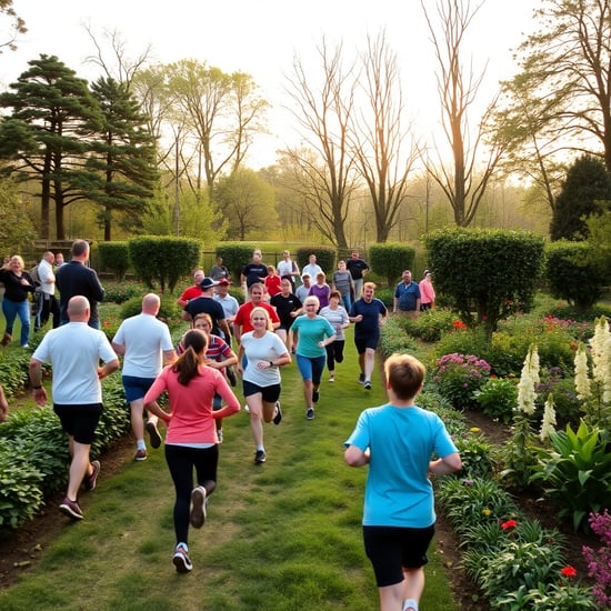 so many peoples running in garden