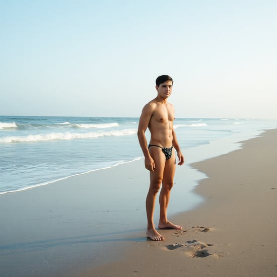 man,nude,beach,standing,