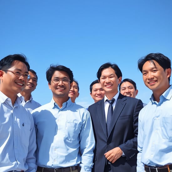 Company tour: 6 employees (5 men, 1 woman)　beautiful people

Reliable, realistic photos under a blue sky

All real Japanese